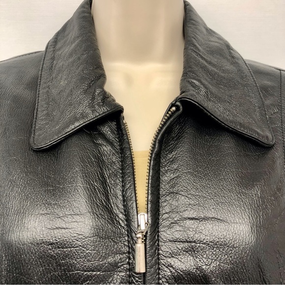 Jones New York Black Leather Jacket - Picture 5 of 16